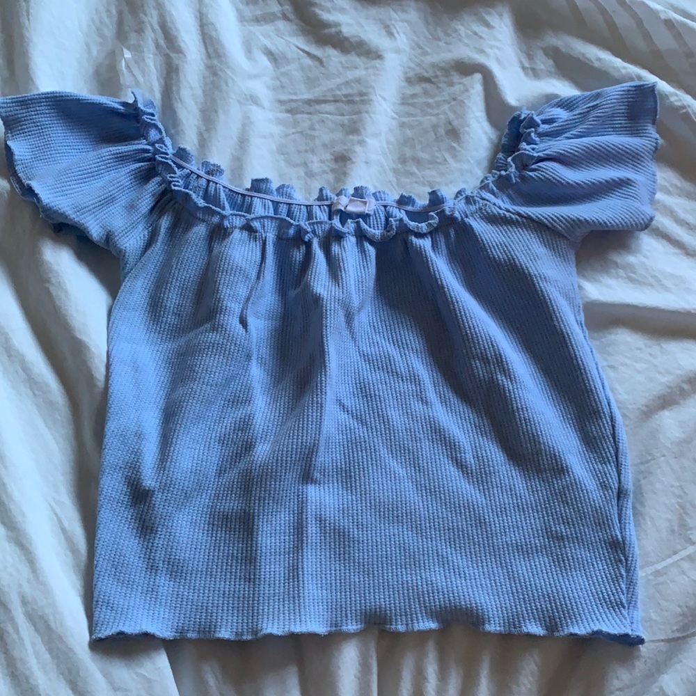 Baby blue ardene crop top